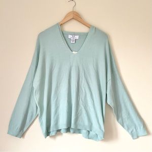 Magaschoni Sea Breeze Blue Hooded Sweater Top Viscose Blend 3X NWT